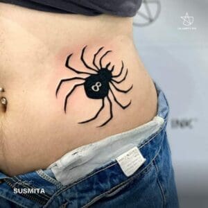 Spider Silhouette Tattoo Style