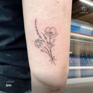 Flower Fine Line Tattoo Style
