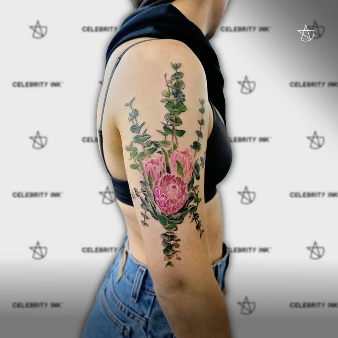 Australian Native Flower Tattoo on Arm - Celebrity Ink