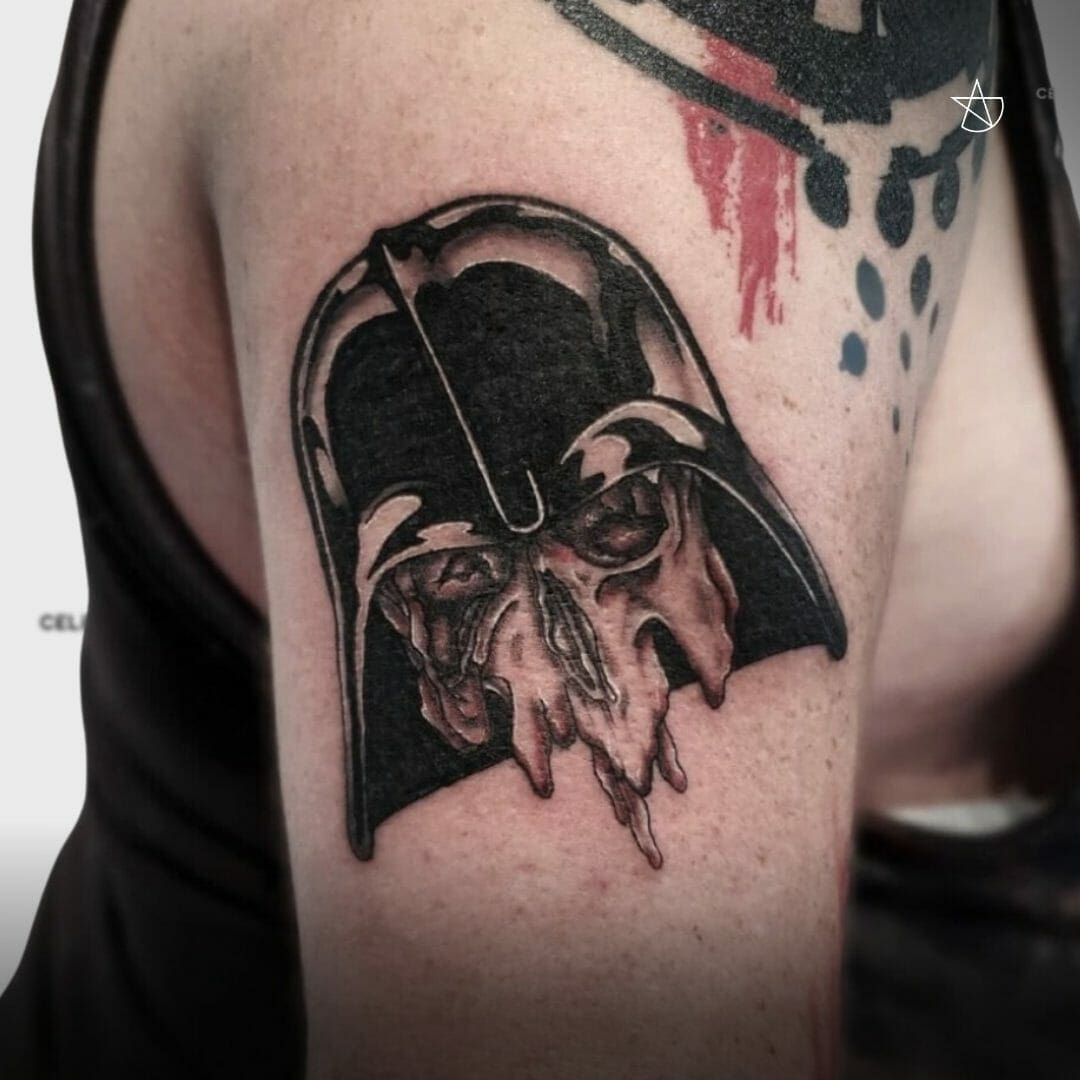 Darth Vader Tattoo - Darth Vader's helmet with a skull inside - Star Wars Tattoos at Celebrity ink Tattoo Studios